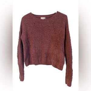 SO Cropped Pink/Mauve Womens Knitted Sweater Size Small